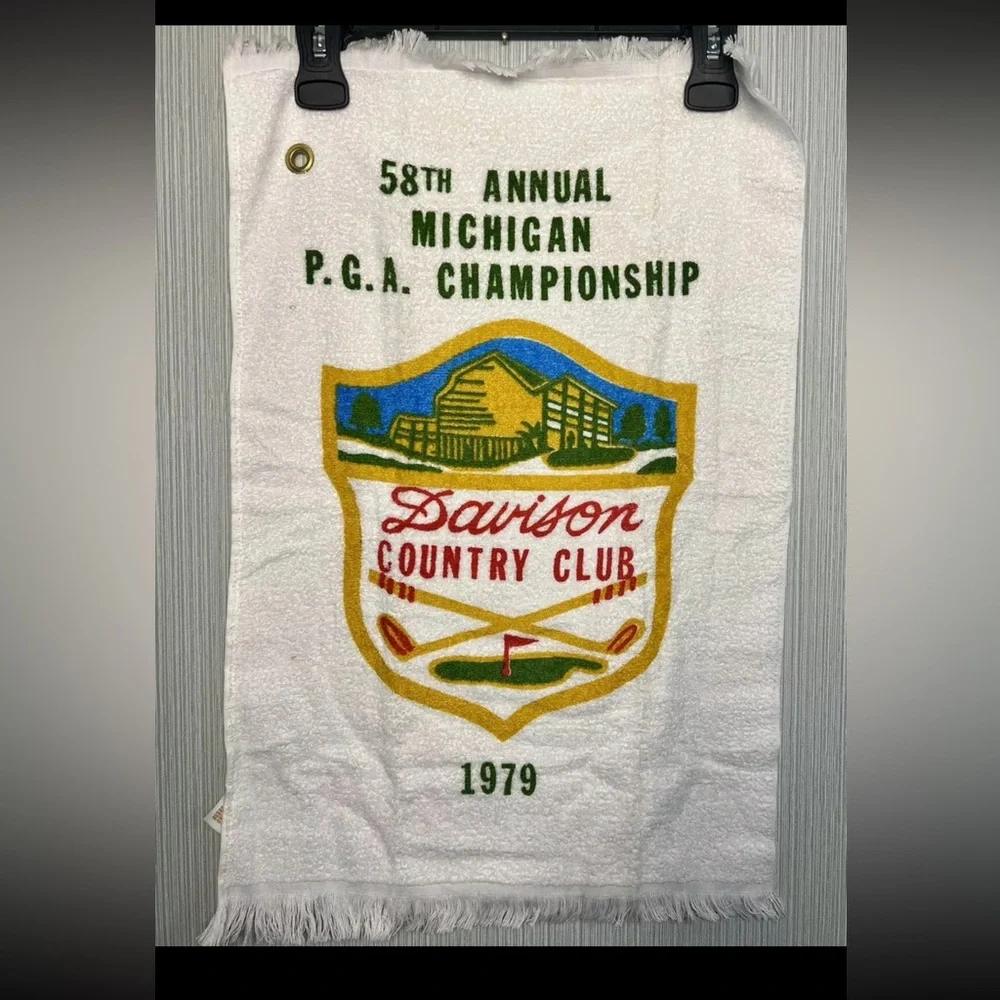 Golf Towel 1979 58th Annual PGA Championship Michigan Davison Country Club Vtg